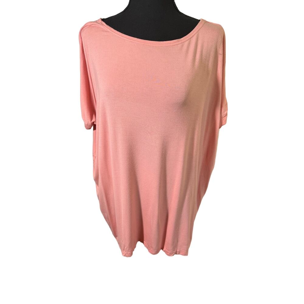 PIKO 1988 Bamboo Peach Tunic Top Large Soft Sustainable Organic Shirt Artsy